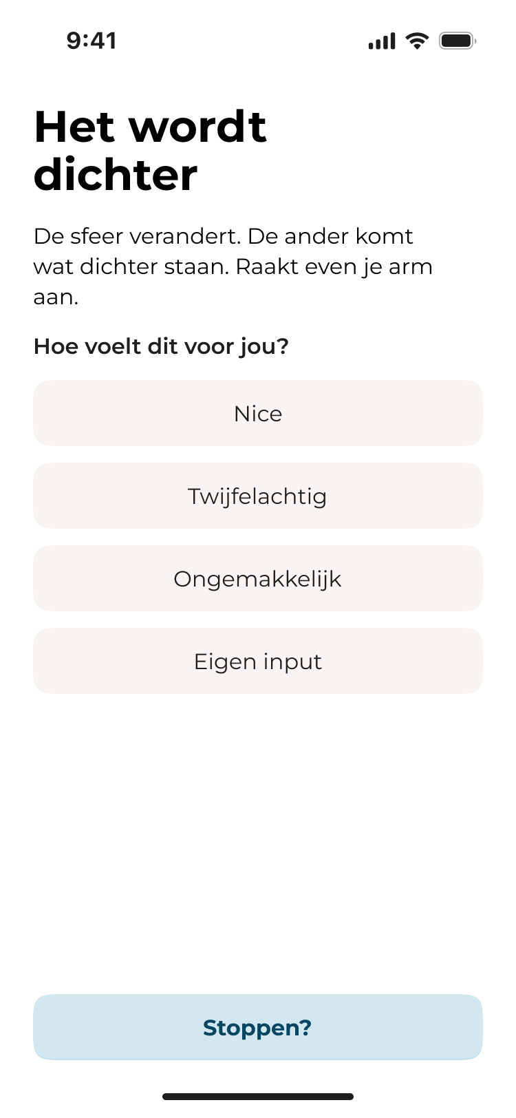 Tweede wireframe van de Sensus interactieve tool